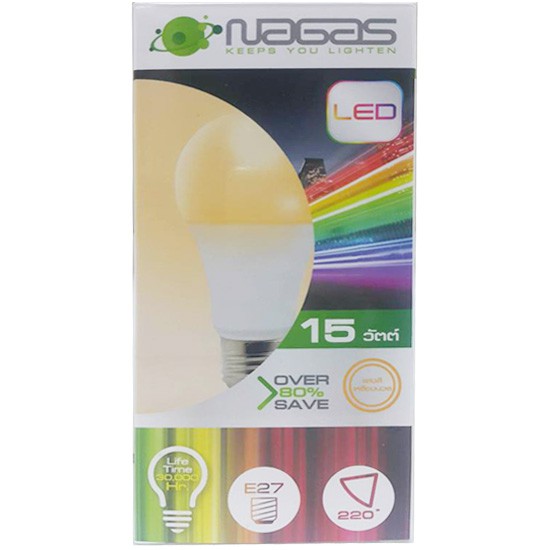 หลอด LED ECO Bulb 3000K 15W WW E27 NAGAS หลอดไฟภายในบ้านเอนกประสงค์