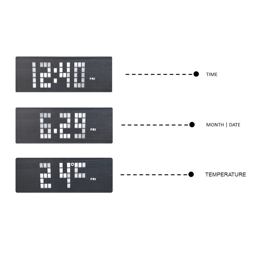 นาฬิกาตั้งโต๊ะ LED HOME LIVING STYLE 21X7 ซม. สีดำ นาฬิกา