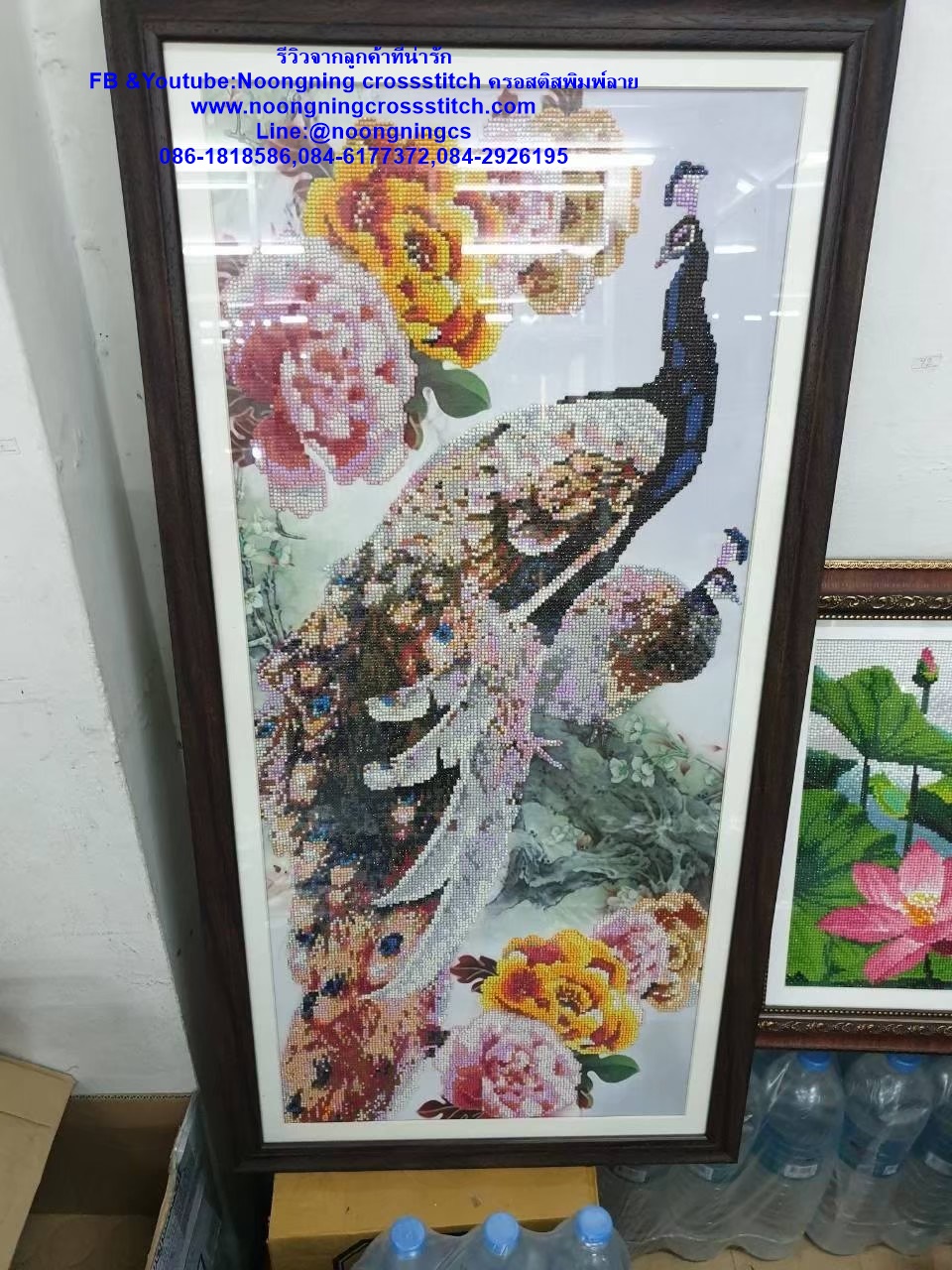 แมวน้อย VSเสือขาว ครอสติสคริสตัล Diamond painting โมเสก ภาพติดเพชร งานฝีมือทำที่บ้าน DIY