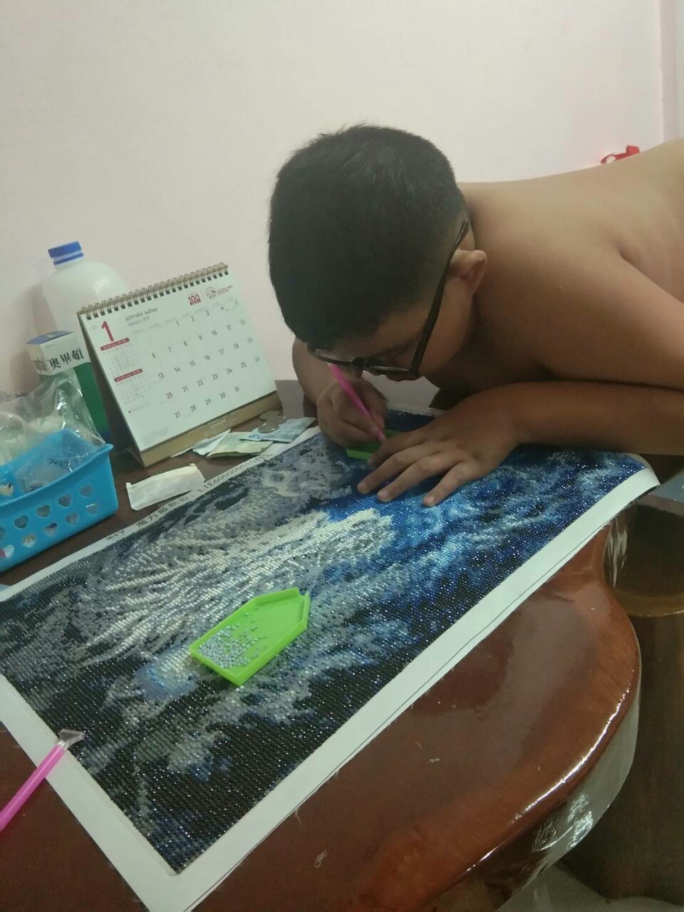 เจ้าแม่กวนอิม ครอสติสคริสตัล Diamond painting โมเสก ภาพติดเพชร งานฝีมือทำที่บ้าน DIY