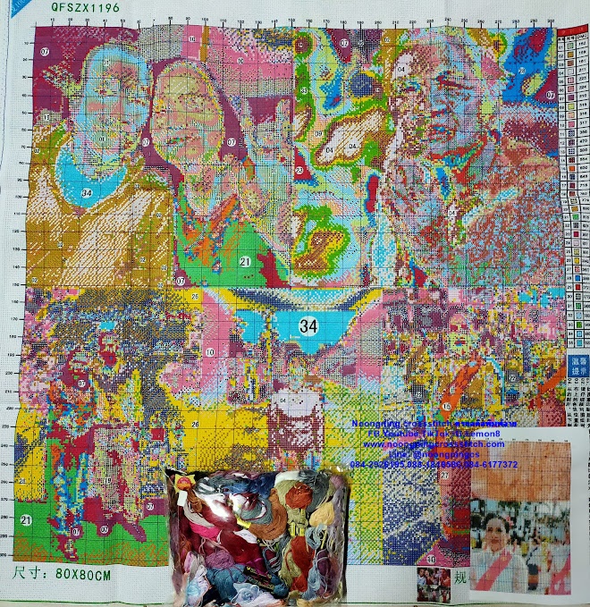 ครอสติส สั่งทํา 40x50ซม รูปครอบครัวที่รัก ชุดปักครอสติส พิมพ์ลาย ครอสติสจีน งานฝีมือทำที่บ้าน DIY