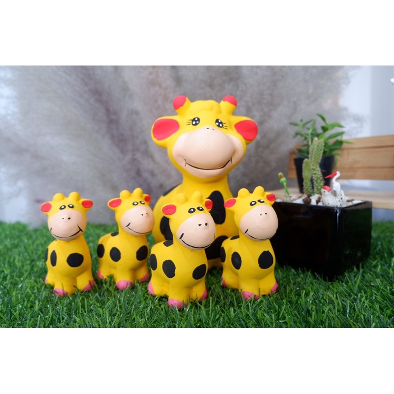 เซรามิคสัตว์ เซรามิคยีราฟเซต 5 ชิ้น ตกแต่งสวนน่ารักๆ ชุดครอบครัวสัตว์ เซรามิคแต่งสวน