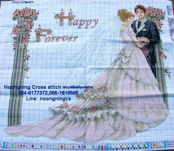 นาฬิกาคู่รัก ชุดปักครอสติช พิมพ์ลาย ครอสติสจีน งานฝีมือ DIY