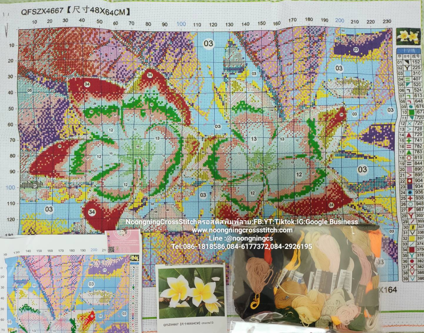 ครอสติส สั่งทํา 50x60ซม รูปลีลาวดี ชุดปักครอสติส พิมพ์ลาย ครอสติสจีน งานฝีมือทำที่บ้าน DIY