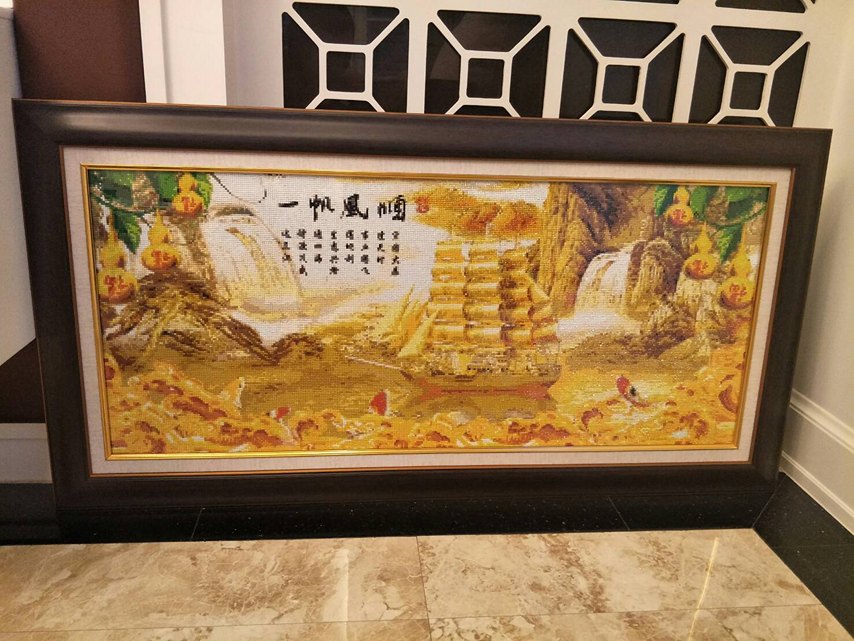 บ้านริมธารร่มรื่น ครอสติสคริสตัล Diamond painting โมเสก ภาพติดเพชร งานฝีมือทำที่บ้าน DIY