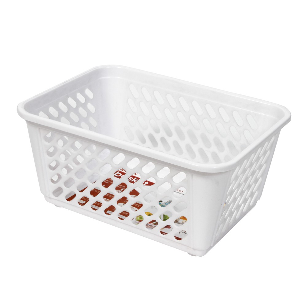 ตะแกรงใส่ของเหลี่ยมกลาง PIONEER M สีขาว BASKET SQUARE PIONEER M WHITE