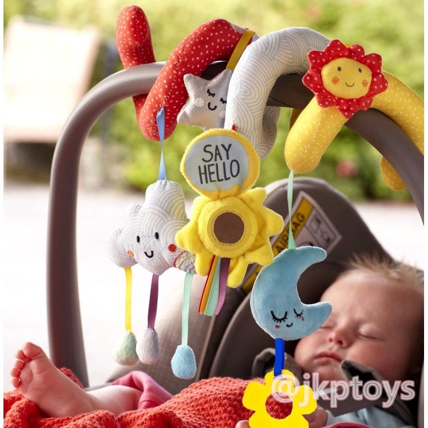 JJOVCE ตุ๊กตาพันขอบเตียง ลายท้องฟ้า ตุ๊กตาโมบาย โมบายเกลียว ลายพระจันทร์