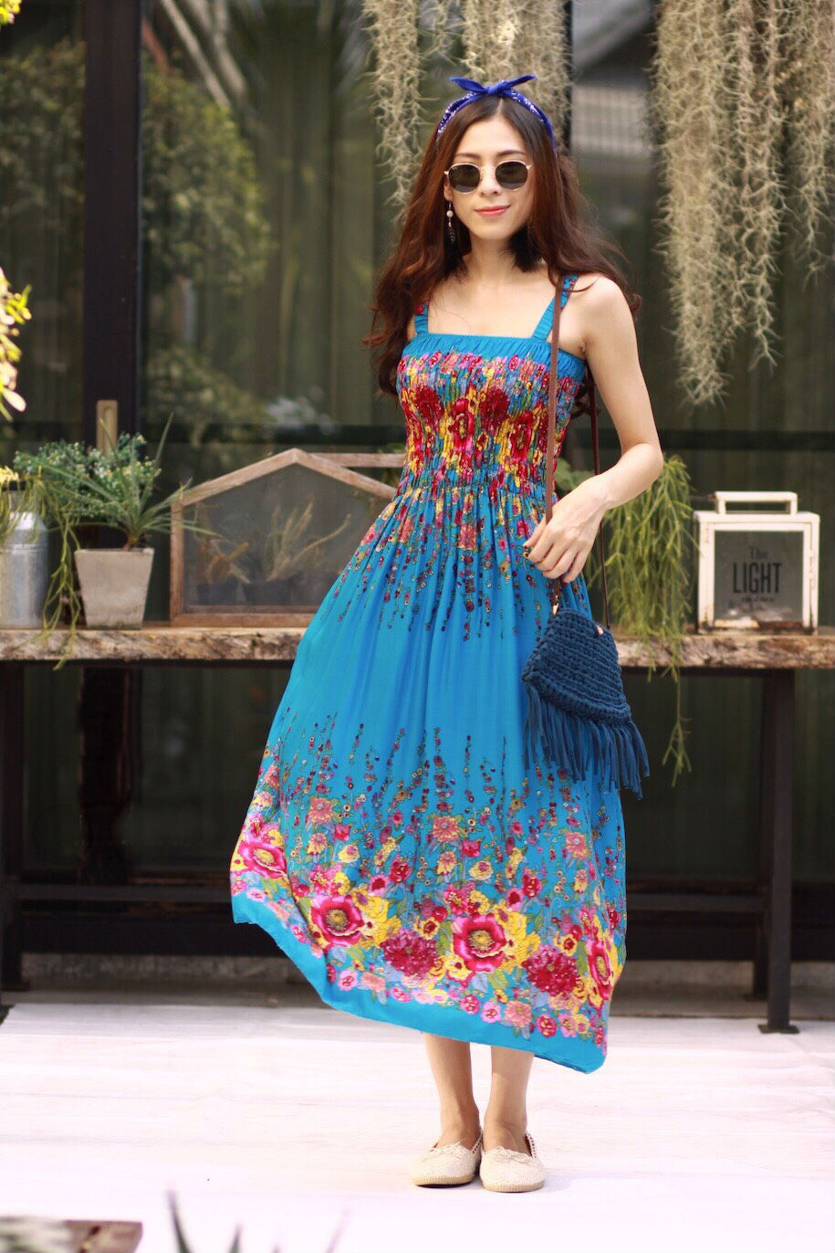 MD0032 เสื้อผ้าแฟชั่นเกาหลี เดรสเกาหลี เดรสยาว เดรสแฟชั่น แม็กซี่เดรส Maxidress ลายดอก Maxi Dress