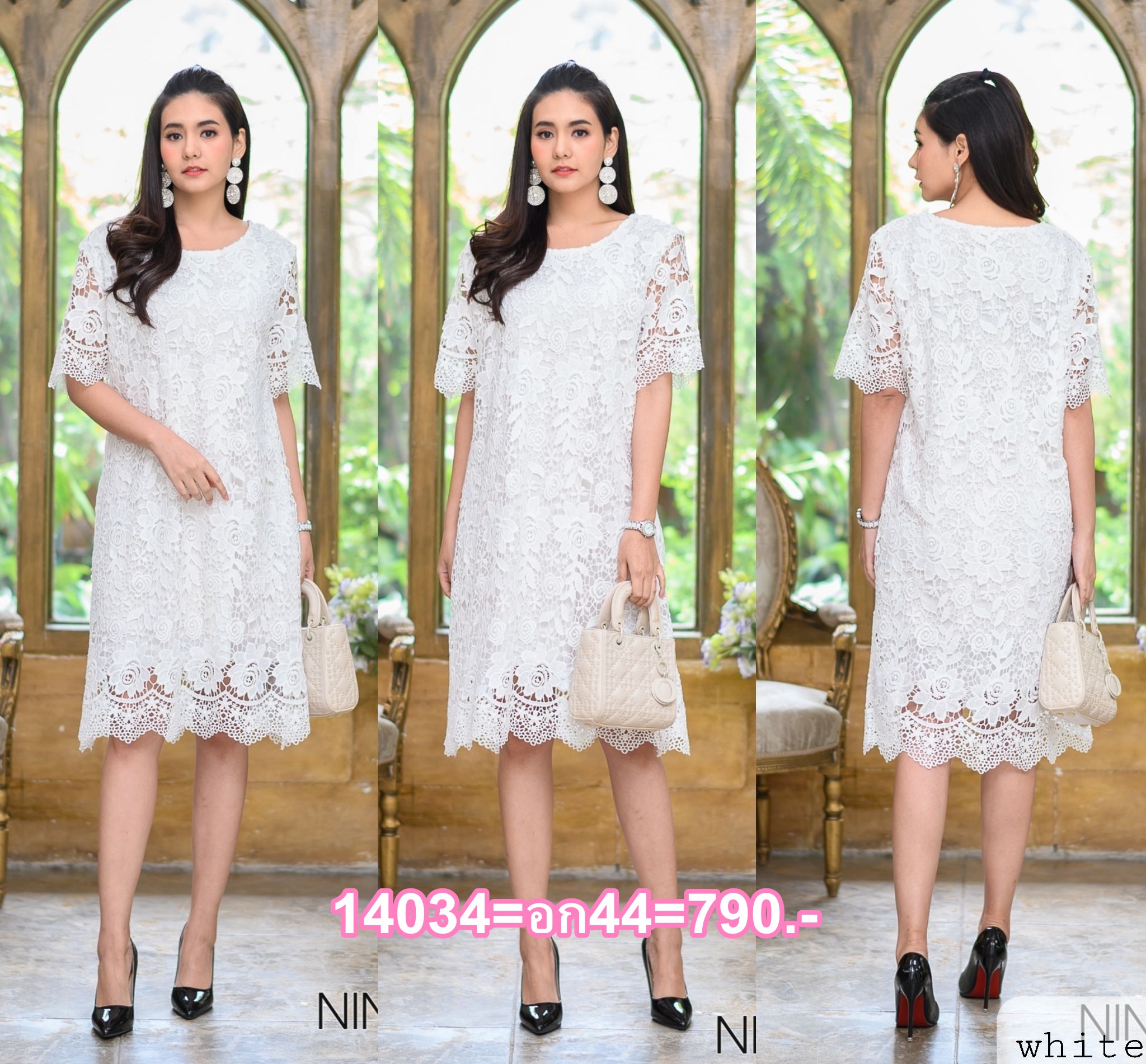 SaLe++#Nineroom 14034 (2pcs set) เดรสลุคไฮ ใช้ผ้าลูกไม้ปราด้าเกรดพรีเมี่ยม ทอลายสวย โชว์ลายเชิง ตัวผ้าใส่สบายไม่คัน ใส่จบด้วยซับในตัวค่ะ •Color |4สี 1.ชมพู 2.ขาว 3.แดง 4.ดำ •Size อก44-46" สะโพก46-48" ยาว40" ต้นแขน21" แขนยาว10" ลาย