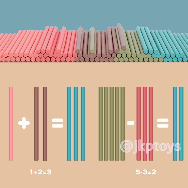 ของเล่นไม้เสริมพัฒนาการ กระดาน + บล็อคไม้ฝึกคิดคำนวณเลข + เรียนรู้ภาษาจีน