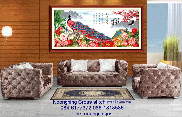 ผีเสื้อ ครอสติสจีนพิมพ์ลาย ชุดปักครอสติช พิมพ์ลาย ครอสติสจีน งานฝีมือ DIY