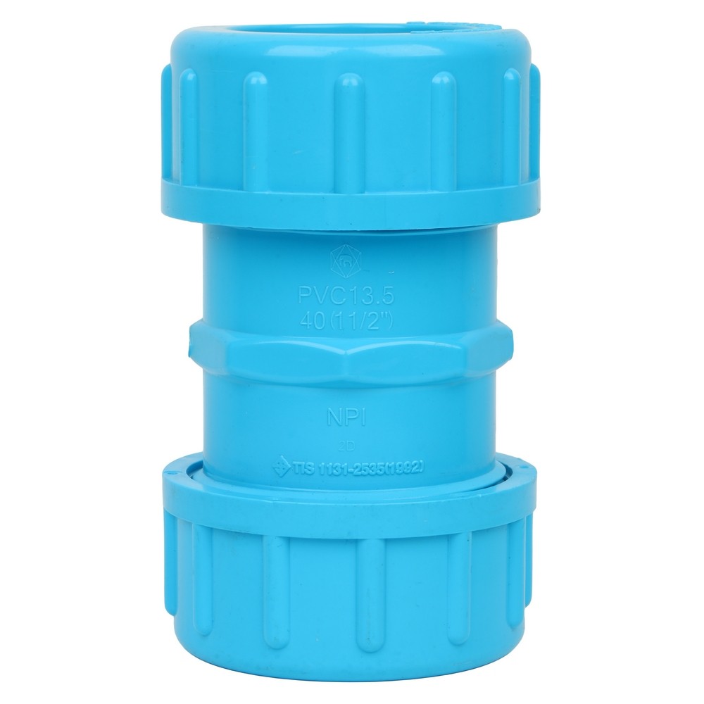 ท่อประปา ข้อต่อ ท่อน้ำ ท่อPVC ข้อต่อยูเนี่ยน-หนา SCG 1 1/2 นิ้ว สีฟ้า UNION PVC SOCKET SCG 1 1/2" LITE BLUE