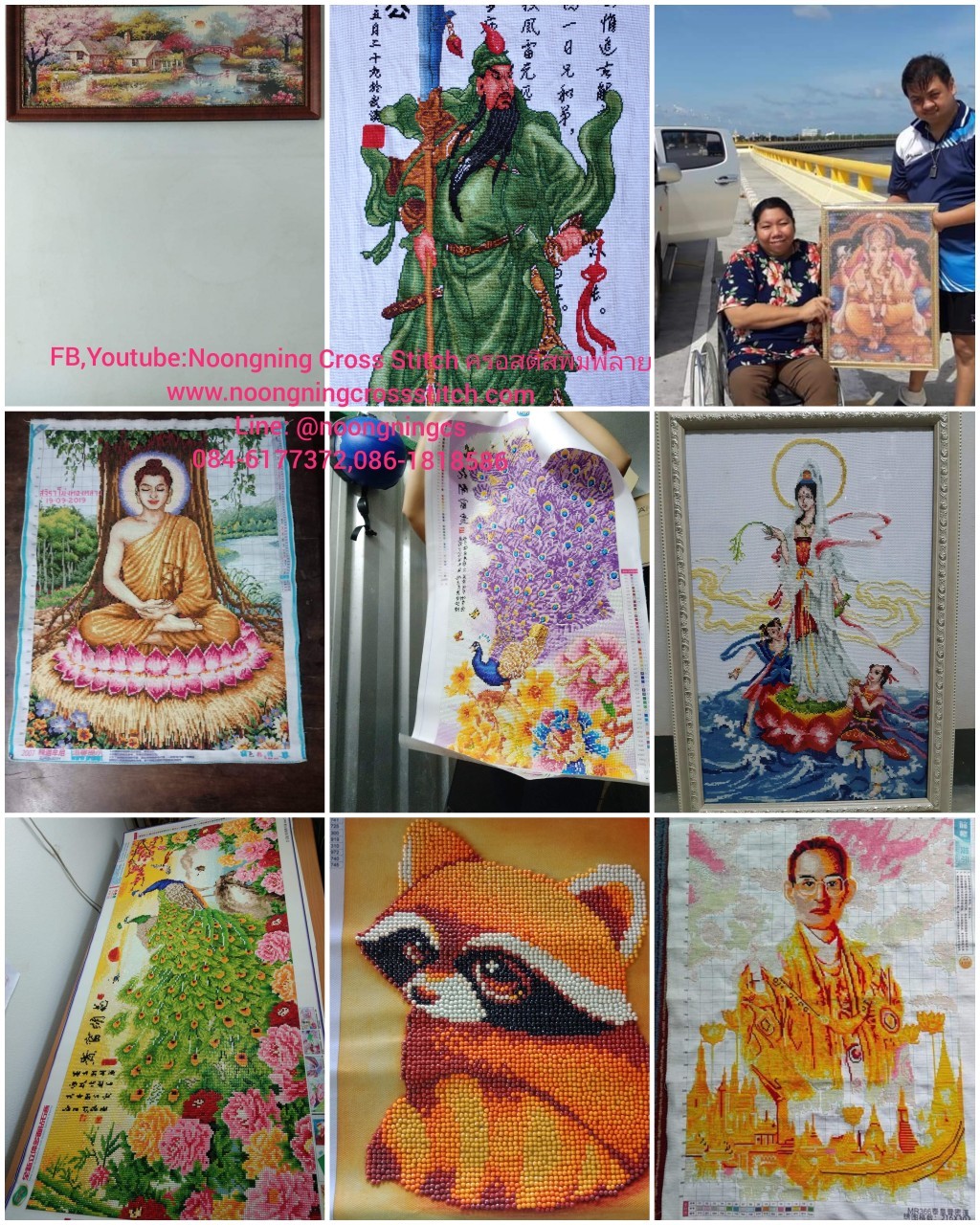 ไก่มงคล ครอสติสคริสตัล Diamond painting โมเสก ภาพติดเพชร งานฝีมือทำที่บ้าน DIY