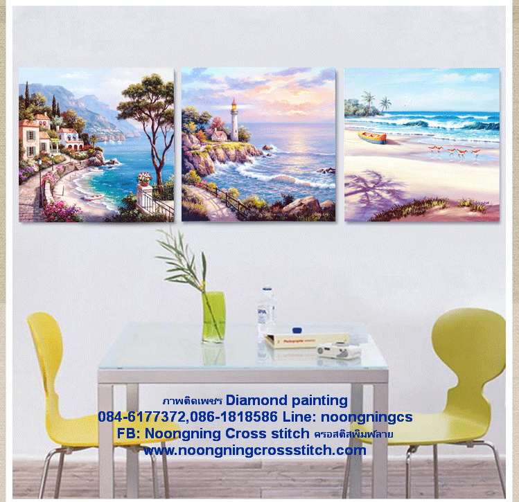 ซีรี่ย์ชายทะเล ครอสติสคริสตัล Diamond painting โมเสก ภาพติดเพชร งานฝีมือทำที่บ้าน DIY