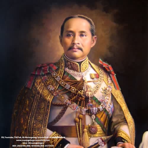 รัชกาลที่5 ชุดปักครอสติส พิมพ์ลาย ครอสติสจีน งานฝีมือทำที่บ้าน DIY