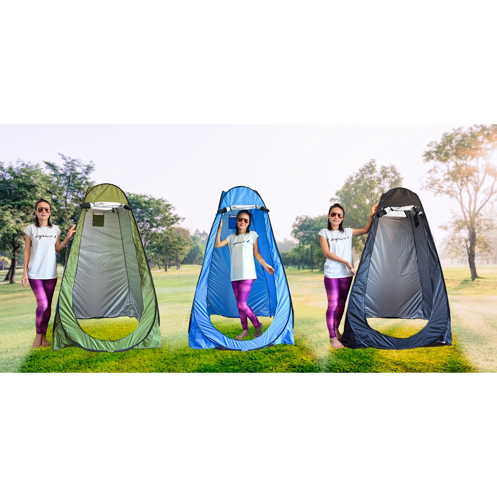 (สินค้าพร้อมส่ง) เต็นท์ห้องน้ำอัตโนมัติ เคลือบยูวี 1.2x1.9 แถมฟรี โคมไฟLED พลังงานแสงอาทิตย์