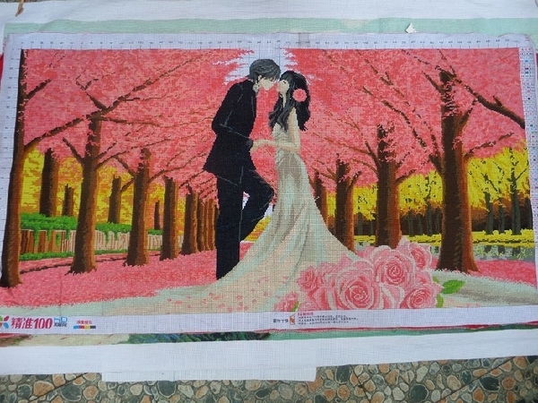 แต่งงาน ครอสติชปักสำเร็จ ขนาด126 * 60 ซม ครอสติสจีน งานฝีมือ DIY