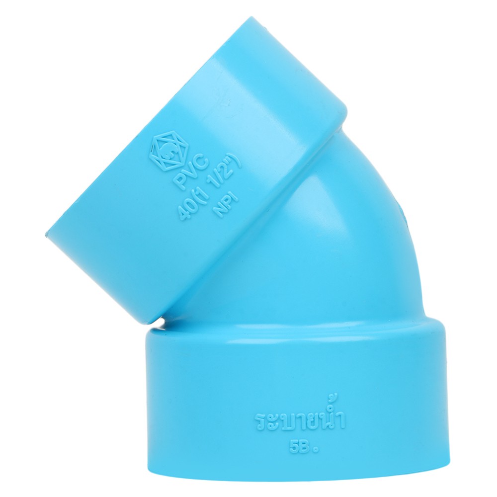 ท่อประปา ข้อต่อ ท่อน้ำ ท่อPVC ข้องอ 45-บาง SCG 1 1/2นิ้ว สีฟ้า ELBOW 45 PVC SOCKET SCG 1 1/2" LITE BLUE