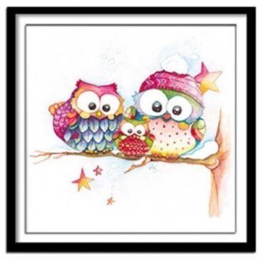 นกฮูก ครอสติสคริสตัล Diamond painting โมเสก ภาพติดเพชร งานฝีมือ DIY