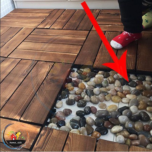 🤞Home_sick 🌱NEW🌱แผ่นไม้ตกแต่งสวน แผ่นปูพื้น YF-1445