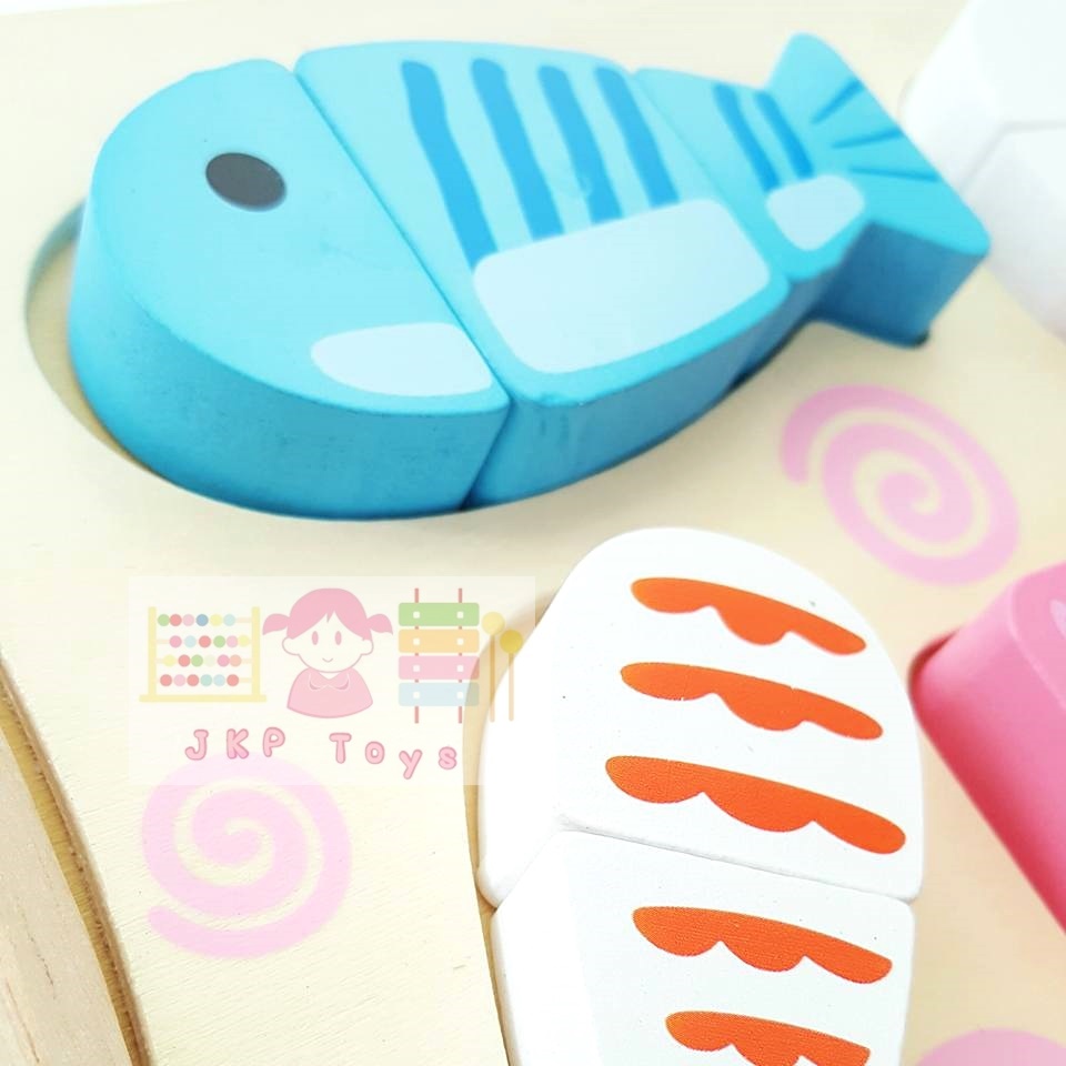 ของเล่นไมเ้สริมพัฒนาการ กระดานจับคู่อาหารเเละหั่นอาหาร(เเม่เหล็ก) ได้ 2 เเผ่น