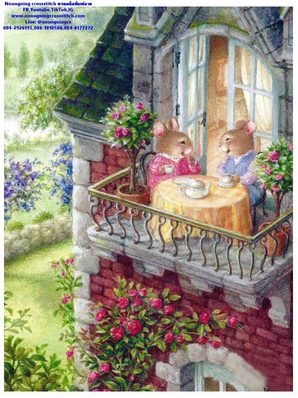 คู่รักCoffee break ชุดปักครอสติช พิมพ์ลาย ครอสติสจีน งานฝีมือ DIY