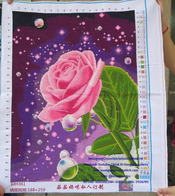 ดอกกุหลายสวยงาม ครอสติสปักสำเร็จ