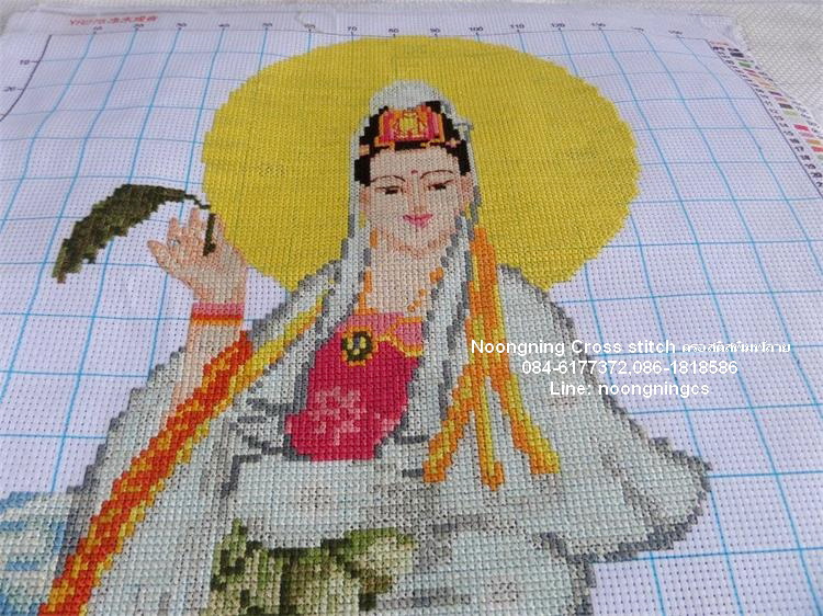 เจ้าแม่กวนอิม ชุดปักครอสติส พิมพ์ลาย ครอสติสจีน งานฝีมือทำที่บ้าน DIY
