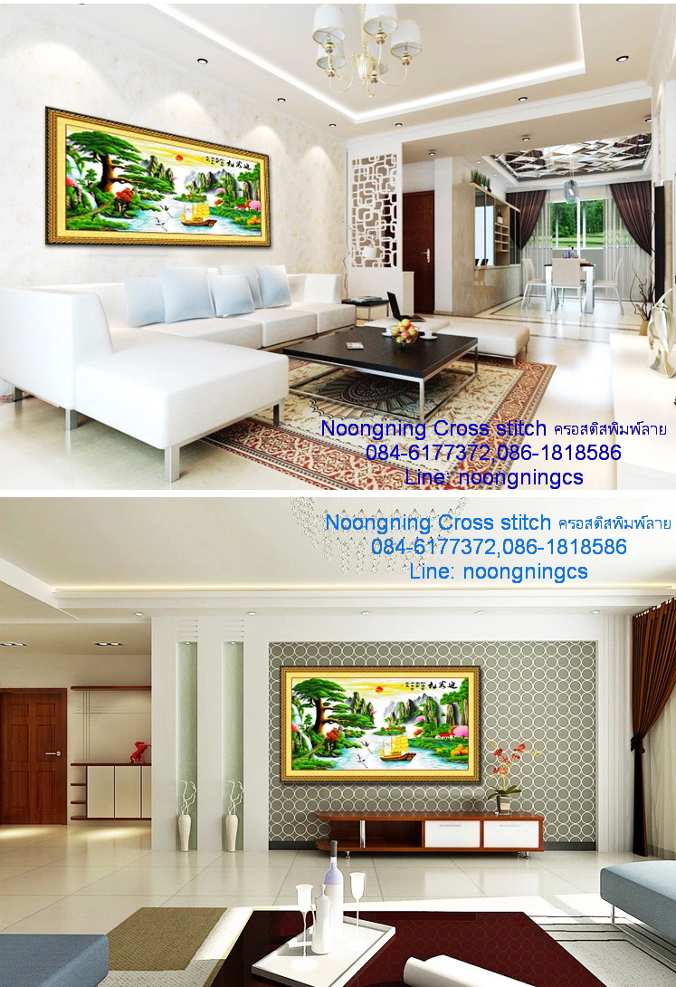 นาฬิกาคู่รัก ชุดปักครอสติช พิมพ์ลาย ครอสติสจีน งานฝีมือ DIY