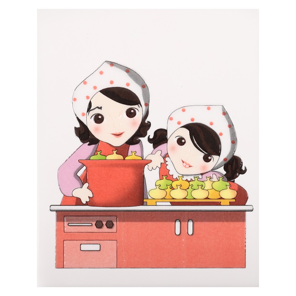 กระเบื้องผนังชุดครัว 8X10 นิ้ว ภาพลูกครัว 6 ชิ้นWALL TILE 8X10 ARTE LUKKRUA 6P