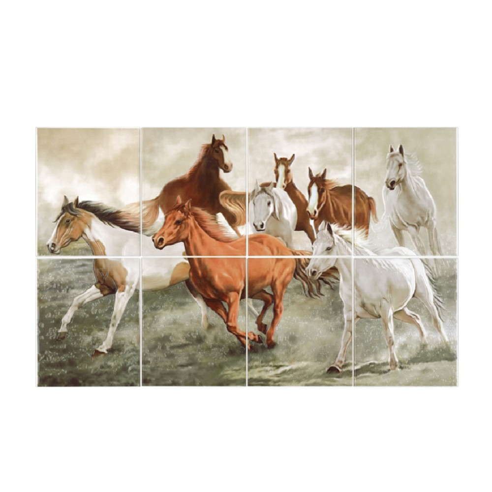 กระเบื้องผนังภาพชุด 8X10 นิ้ว มองโกล น้ำตาล AWALL TILE SERIES ARTE MONGOLIAN HORSES 8X10CM BROWN