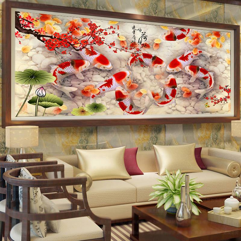 ปลาคราฟมงคล ครอสติสคริสตัล Diamond painting โมเสก ภาพติดเพชร งานฝีมือทำที่บ้าน DIY