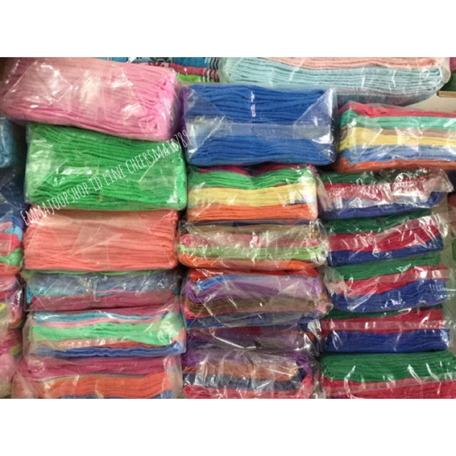 ผ้าขนหนู ขนาด15*30นิ้ว ซับน้ำอย่างดี ราคายกโหล 12ผืน 15x30หลากสี