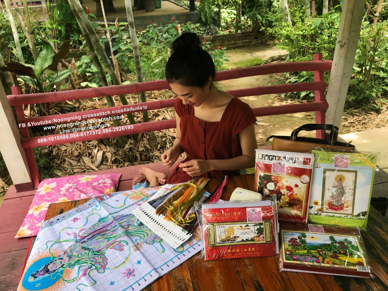 เจ้าหญิงกับกวางขาว ชุดปักครอสติส พิมพ์ลาย ครอสติสจีน งานฝีมือทำที่บ้าน DIY