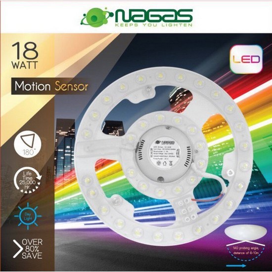 หลอด LED NAGAS CEILING MODULE MOTION 18 วัตต์ สีขาว หลอดไฟภายในบ้านเอนกประสงค์