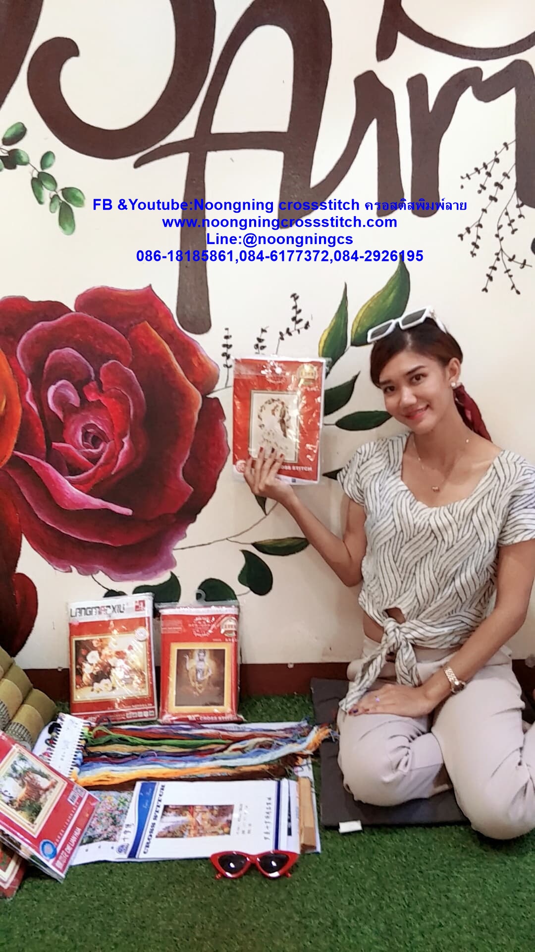 นกยูง ชุดปักครอสติส พิมพ์ลาย ครอสติสจีน งานฝีมือทำที่บ้าน DIY