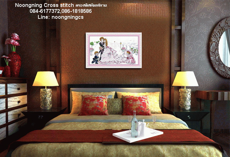 นาฬิกาดอกไม้ ชุดปักครอสติช พิมพ์ลาย ครอสติสจีน งานฝีมือ DIY