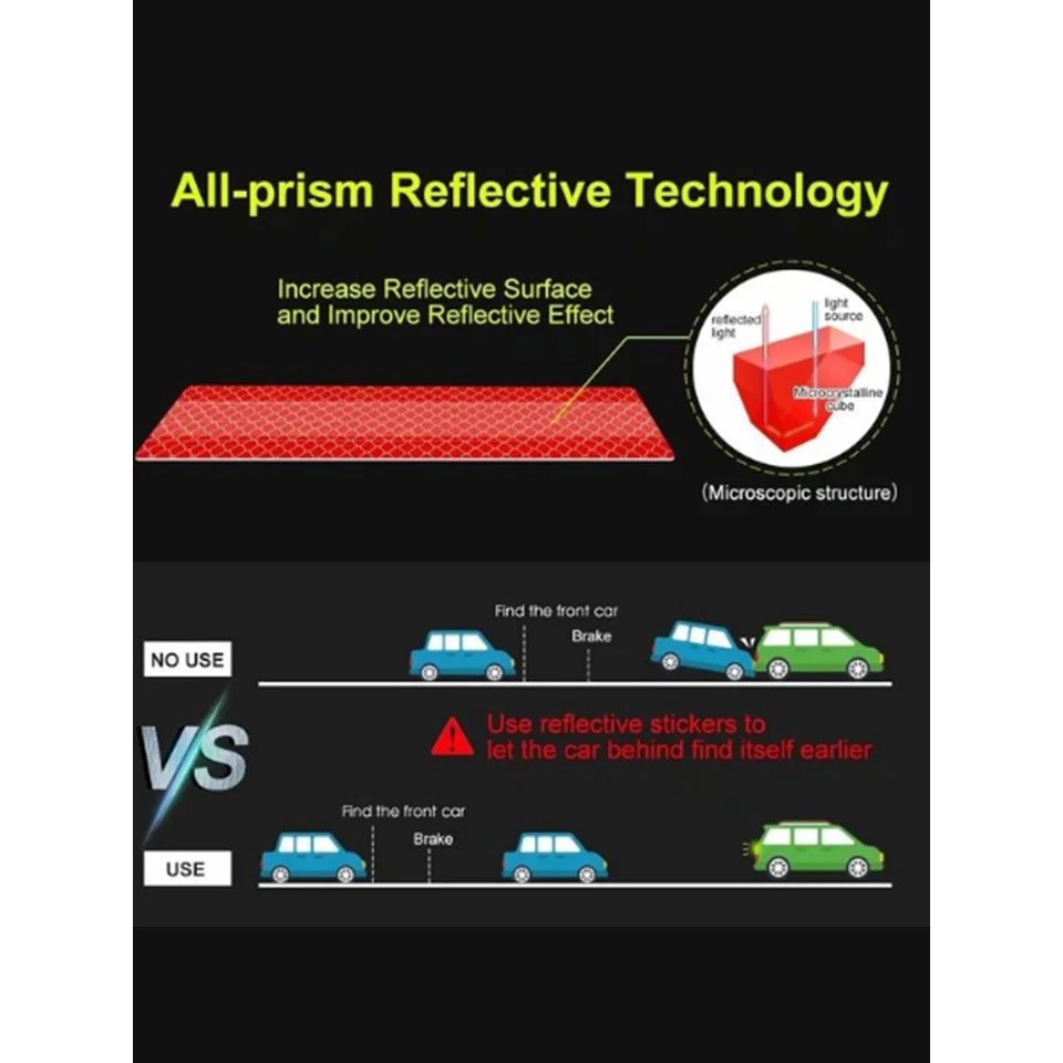 !!สินค้าขายดี!! สติ๊กเกอร์สะท้อนแสงติดท้ายรถยนต์ 5 ชิ้น/เซ็ต CAR Reflective Sticker