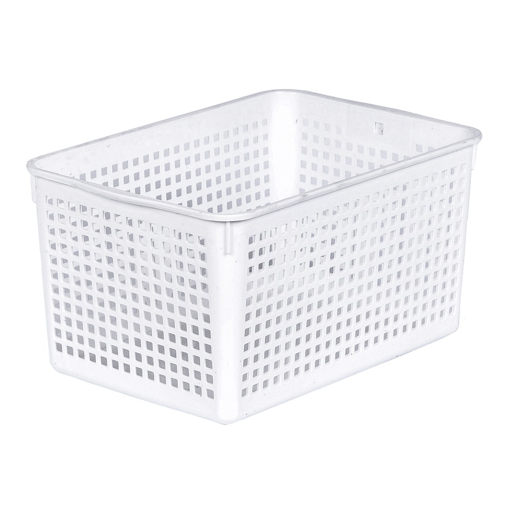 ตะแกรงใส่ของเหลี่ยมสูง ใหญ่ INSPACE KECH 5184 สีขาว อุปกรณ์จัดเก็บในครัว ตะกร้าใส่ของในครัว