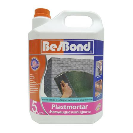 น้ำยาผสมปูนก่อ/ฉาบ PLASTMORTAR B.BOND 5L. เนื้อแน่น ไม่ยุบตัว ขัดแต่งสะดวก ฝุ่นน้อย