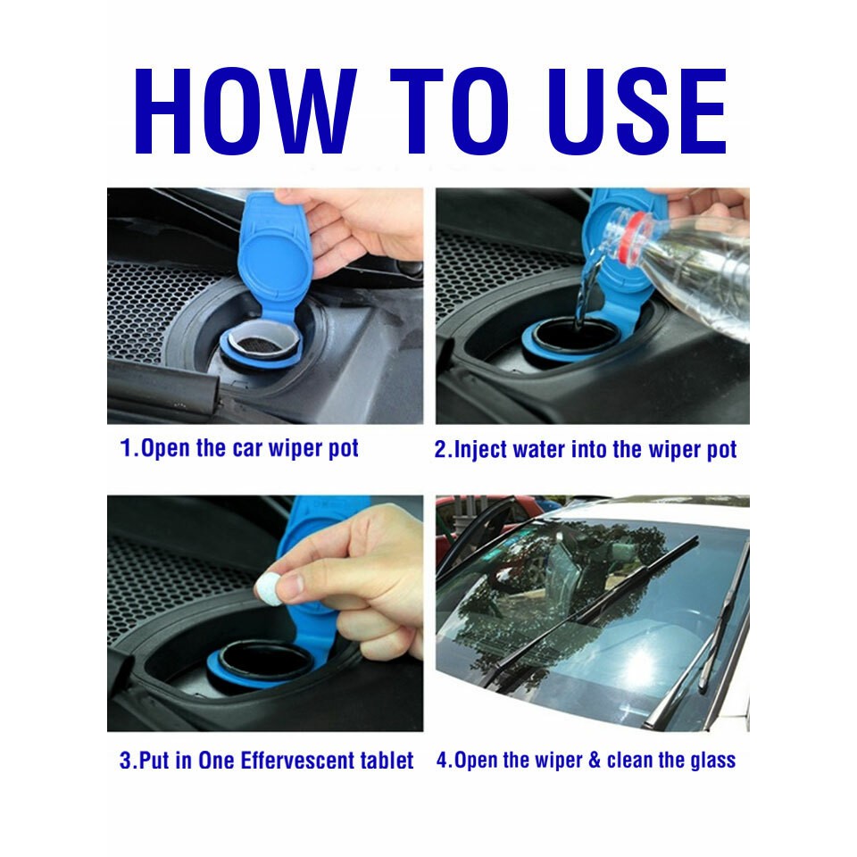 !!สินค้าขายดี!! เม็ดทำความสะอาดกระจกรถยนต์ Car Windshield Tablet Cleaner