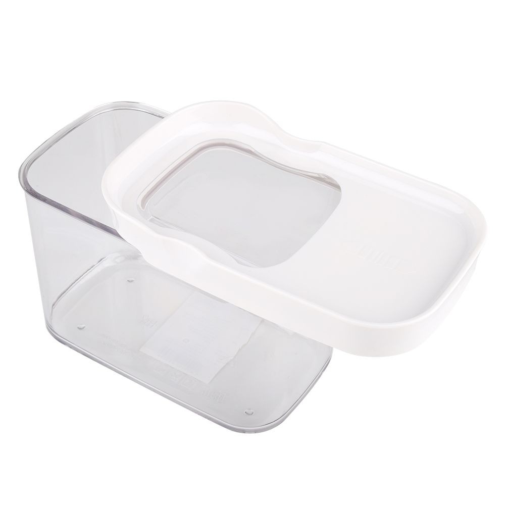 กล่องอาหารเหลี่ยมฝาสไลด์ LOC-TITE 1.1 ลิตร สีขาว FOOD CONTAINER SLIDE LOC-TITE 1.1L WHITE