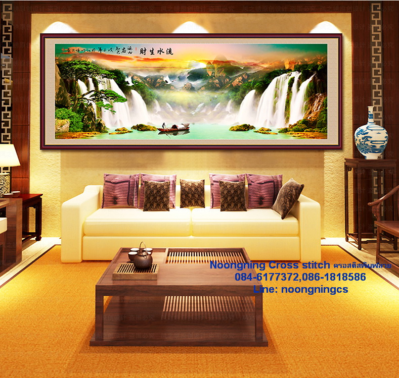 ดอกไม้ ชุดปักครอสติช พิมพ์ลาย ครอสติสจีน งานฝีมือ DIY