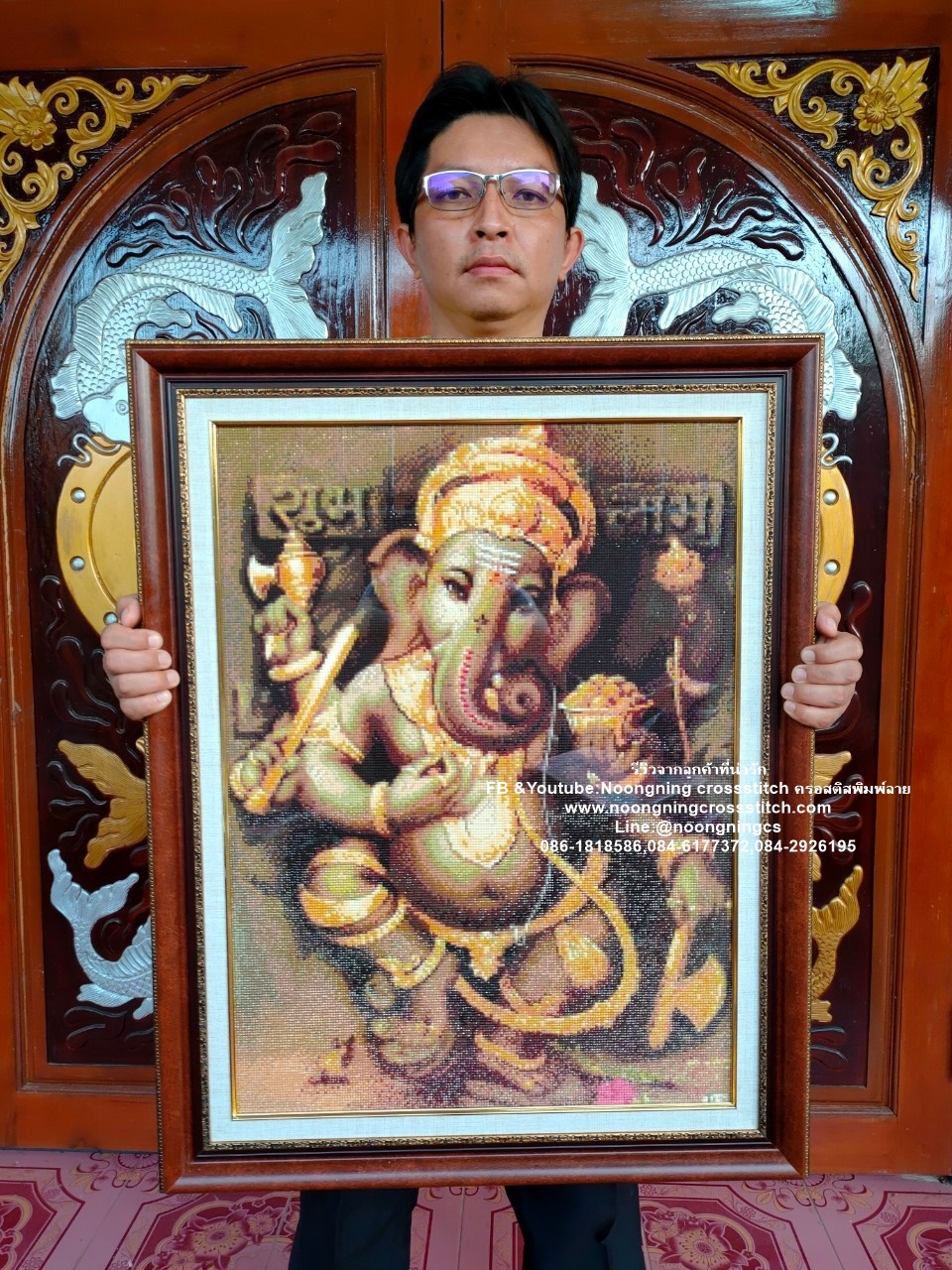 ปลากัดคู่ ครอสติสคริสตัล Diamond painting โมเสก ภาพติดเพชร งานฝีมือทำที่บ้าน DIY