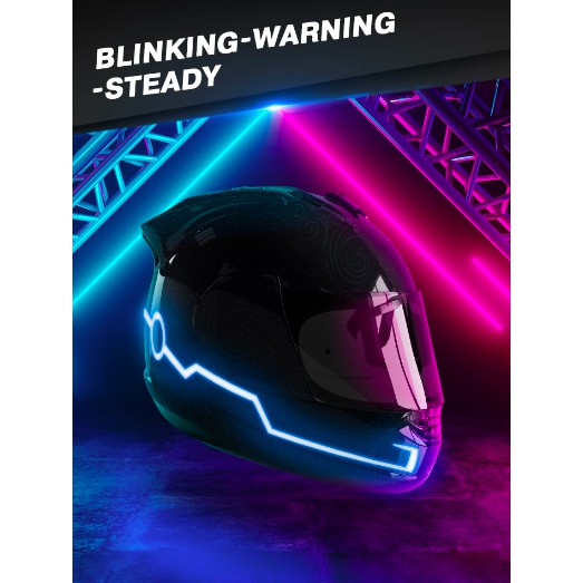 !!สินค้าขายดี!! ไฟตกแต่งหมวกกันน็อค หมวกกันน็อคมีไฟเรืองแสง Motorcycle Helmet Light Kit