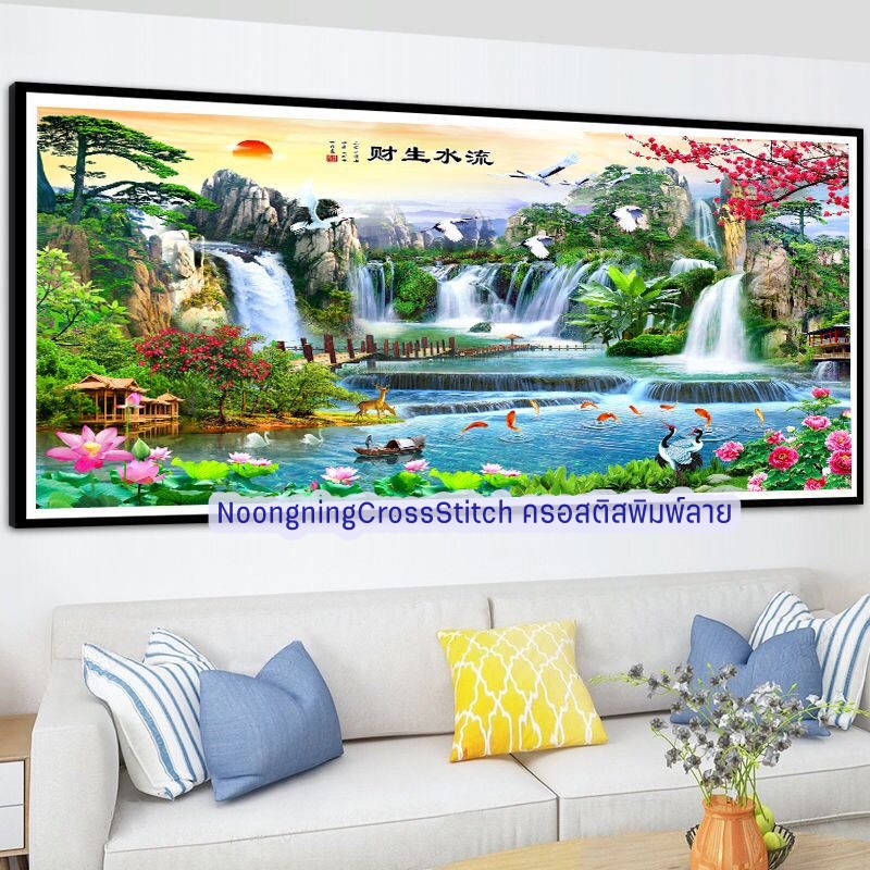 ดอกไม้สวยงามสัตว์มงคล ครอสติสคริสตัล Diamond painting โมเสก ภาพติดเพชร งานฝีมือทำที่บ้าน DIY