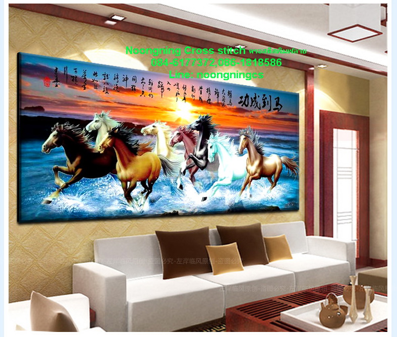 ดอกไม้ ชุดปักครอสติช พิมพ์ลาย ครอสติสจีน งานฝีมือ DIY