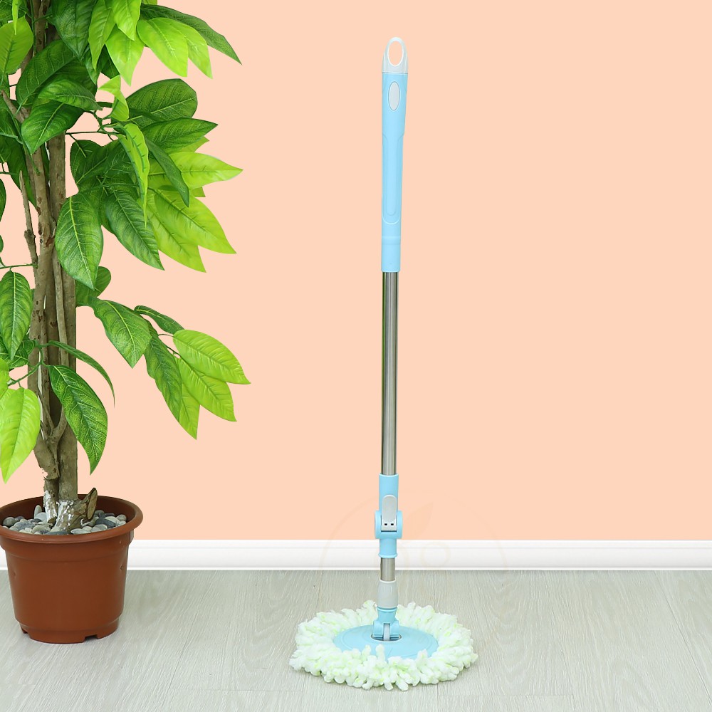 Spin Mop ไม้ถูพื้น หมุนได้ 360 องศา พร้อมผ้าไมโครไฟเบอร์ 1ชิ้น ใช้กับถังปั่น ประหยัดแรง