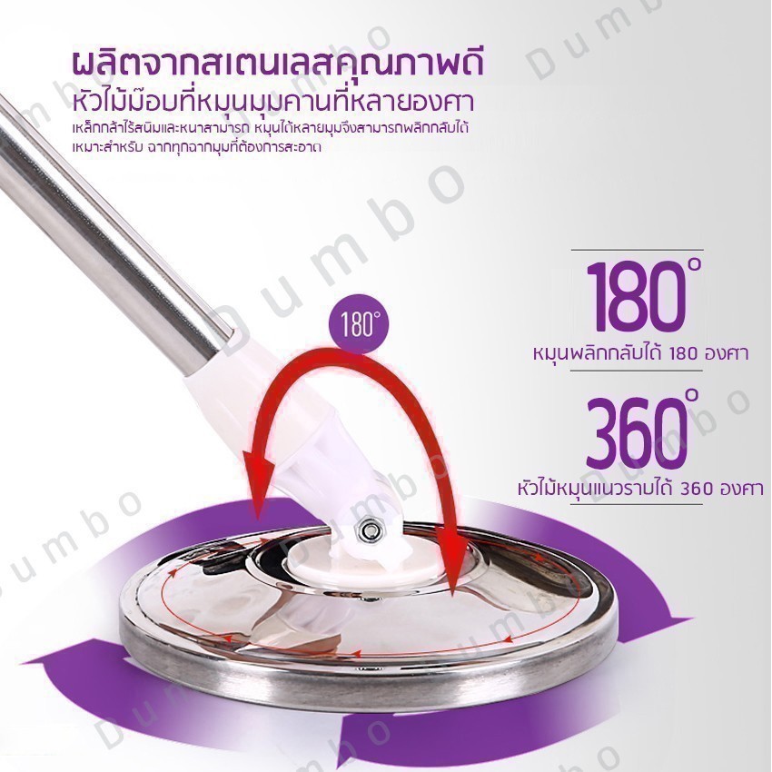 (Mei Nai Li) โปรแรง!! ชุดไม้ถูพื้น ไม้ถูพื้น ไม้ถู ไม้ม็อบ ไม้ม็อบถูพื้น ไม้ถูพื้นถังปั่น ไม้ถูบ้าน ไม้ถู+ผ้าม็อบ