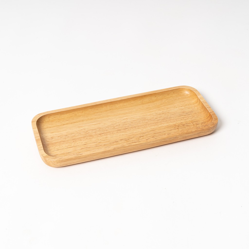 The Wood's Tale จานไม้ ถาดไม้ ทรงสี่เหลี่ยมผืนผ้ายาว LONG RECTANGLE PLATE จากไม้แท้ธรรมชาติ มีให้เลือก 2 สี